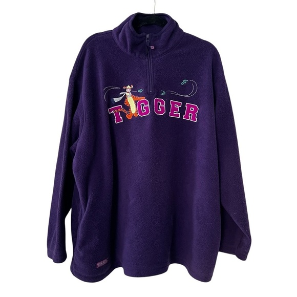 Disney Jackets & Blazers - Vintage Disney Winnie The Pooh Embroidered Tigger Fleece in Purple size 2X